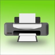 printer on a green background