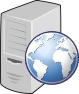 Clipart of computer server and network