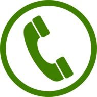 handset in a green circle