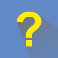 yellow question mark on the blue background