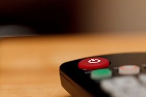 red button of a remote control