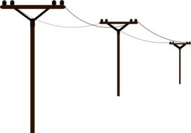 Drawing of telephone poles