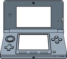 game console on a white background