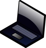 painted dark blue laptop