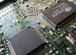 closeup picture of main board chips