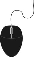 black mouse on a white background