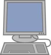 keyboard and monitor, illustration