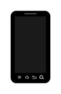 black smartphone on a white background