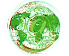 @ icon on a background of green globe