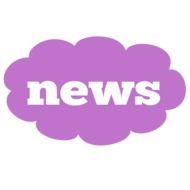 purple cloud with word news