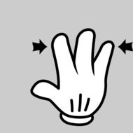 three fingers gesture with indication