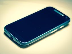 Blue phone with touch screen