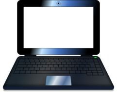 drawing of a black laptop