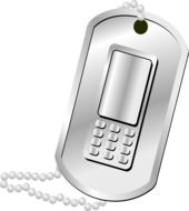 Metal chain with the phone as an illustration