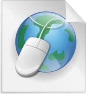 a sheet of paper with a globe and a computer mouse