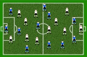 Football players on a playing field