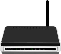 black wireless router