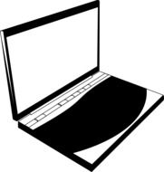 graphic image of a laptop with a blank screen