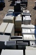 electronic waste under the bright sun