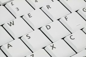 white keyboard closeup