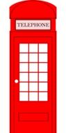 painted red phone booth