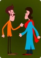 drawing of a talking couple