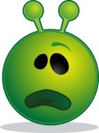 unhappy alien emoticon as an illustration