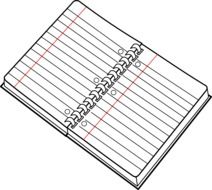 graphic image of a notebook in a ruler