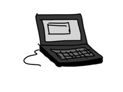 funny drawing of a laptop