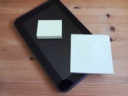 tablet and postit stickies