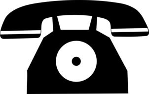 black telephone on a white background