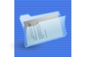 transparent folder with documents