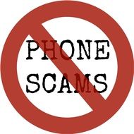 sign prohibiting telephone scams