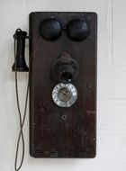 retro telephone on the wall