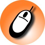 drawing a computer mouse on the orange circle