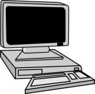 drawing of a gray office computer