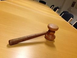 judge's hammer on the table