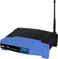 blue router as a graphic illustration