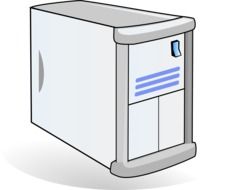 drawing of a computer server on a white background