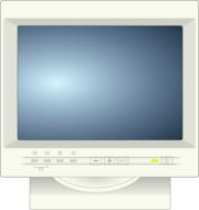 painted white retro monitor