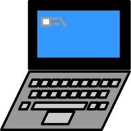 drawing of blue laptop screen