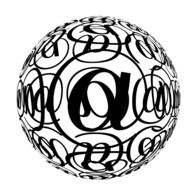 Black and white globe in email signs