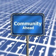 community ahead sign drawing