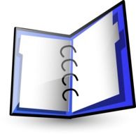 white sheets in a blue folder