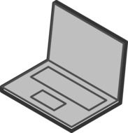 drawing of a grey blank laptop