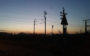 railway train sunset