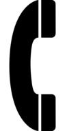 Black telephone sign on white background