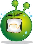 crying alien smiley