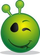 alien smiley wink drawing