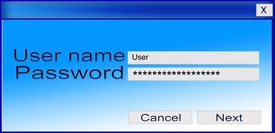 username and password